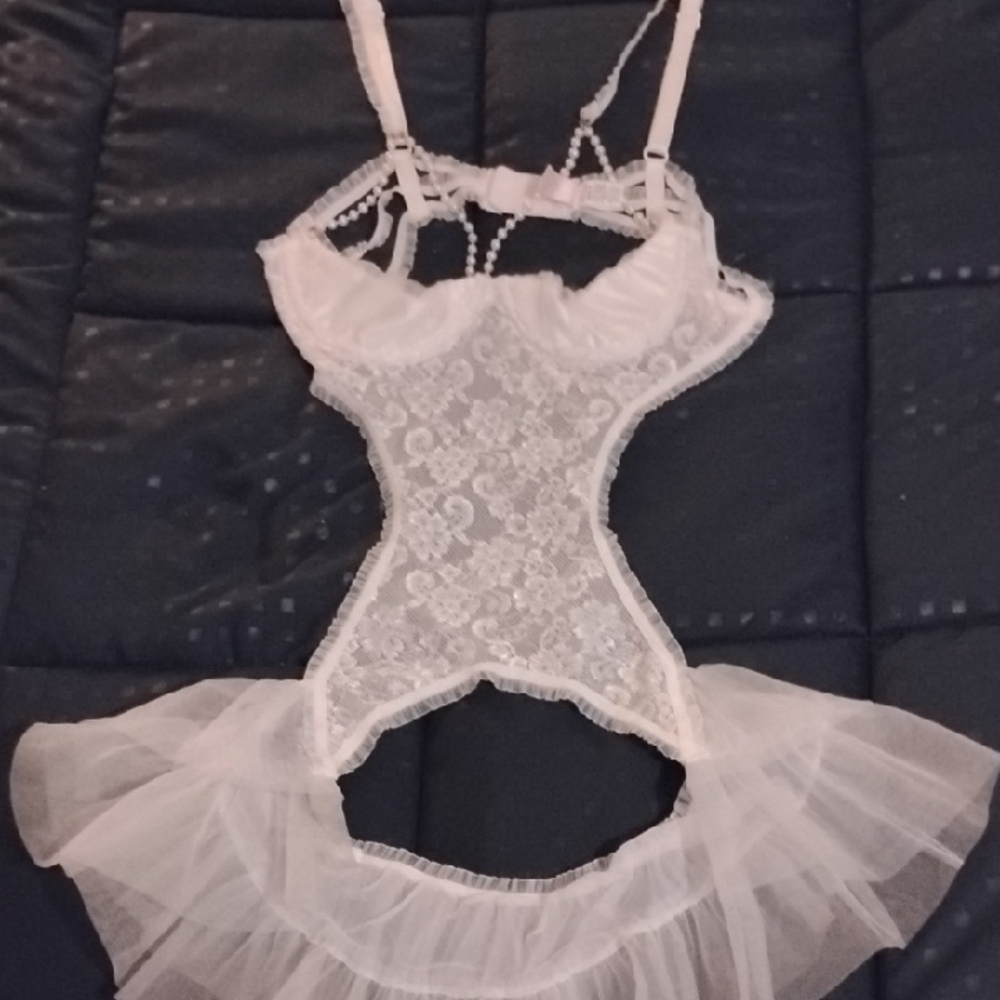 Shirley of Hollywood White Lace Chemise